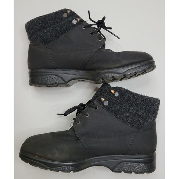 TOE WARMERS Black Textile Trek Waterproof Boots T00814 Lined  8.5WW Canada Women - Picture 1 of 8